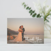 シンプルミニマルOne Photo結婚's Thank You サンキューカード (スタンド正面)