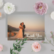 シンプルミニマルOne Photo結婚's Thank You