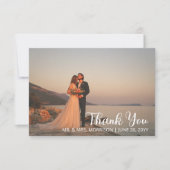 シンプルミニマルOne Photo結婚's Thank You サンキューカード (正面)
