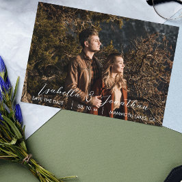 シンプルミニマルOne Photo Mountain Forest 結婚's セーブザデート