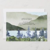 シンプルミニマルOne Photo Mountain Forest 結婚's セーブザデート (裏面)