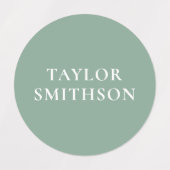 シンプルミニマルPink & Green Add Your Name School ラベル (デザイン1)