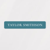 シンプルミニマルPowder Blue Add Your Name School ラベル (デザイン1)