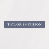 シンプルミニマルPurple Blue Add Your Name School ラベル (デザイン1)