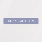 シンプルミニマルPurple Blue Add Your Name School ラベル (デザイン2)