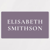 シンプルミニマルPurple & Tan Add Your Name School ラベル (デザイン2)