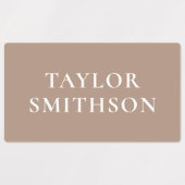 シンプルミニマルPurple & Tan Add Your Name School ラベル (デザイン1)