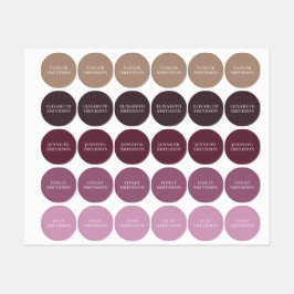 シンプルミニマルPurple & Tan Add Your Name School ラベル