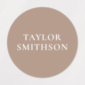 シンプルミニマルPurple & Tan Add Your Name School ラベル (デザイン1)