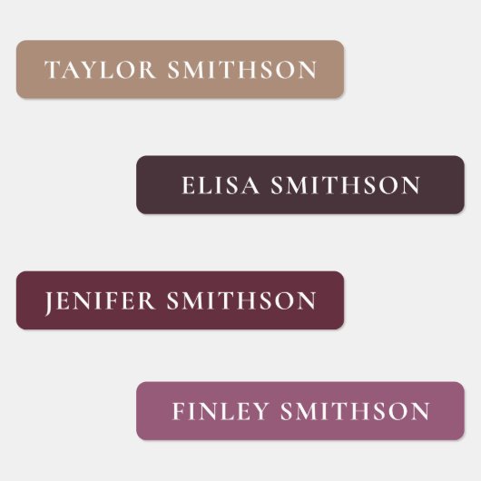 シンプルミニマルPurple & Tan Add Your Name School ラベル (グループ)