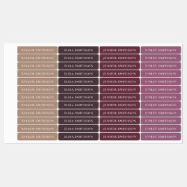 シンプルミニマルPurple & Tan Add Your Name School ラベル