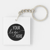 シンプルミニマルQRコードのビジネスロゴ キーホルダー (裏面)