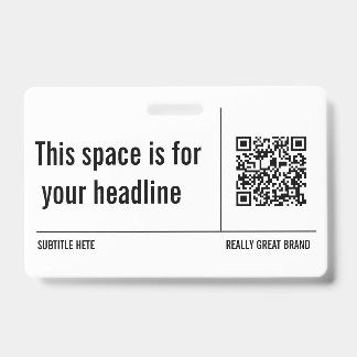 シンプルミニマルQRコードカスタムプロフェッショナル バッジ