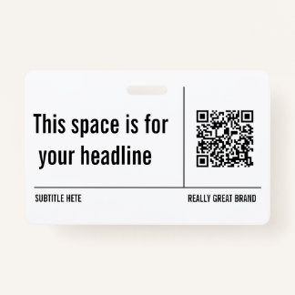 シンプルミニマルQRコードカスタムプロフェッショナル バッジ