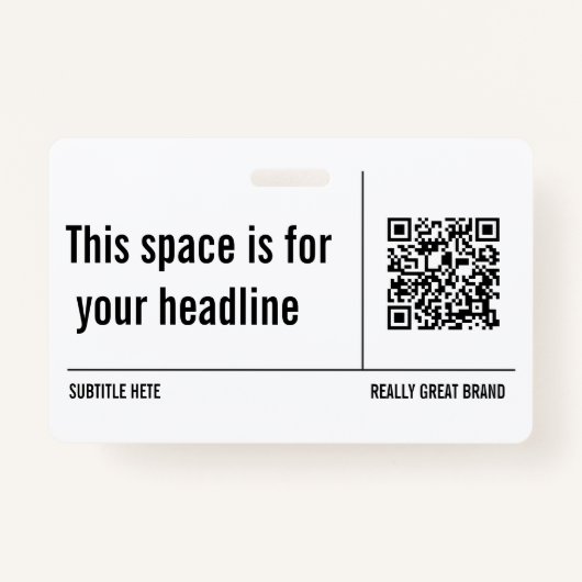 シンプルミニマルQRコードカスタムプロフェッショナル バッジ (正面)