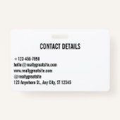 シンプルミニマルQRコードカスタムプロフェッショナル バッジ (裏面)