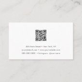 シンプルミニマルQRコードピ淡い色のンクモダン スタイリッシュ 名刺 (裏面)