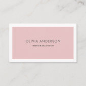 シンプルミニマルQRコードピ淡い色のンクモダン スタイリッシュ 名刺 (正面)