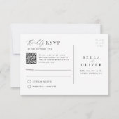 シンプルミニマルQRコードRSVPポストカード ノートカード (裏面)