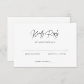 シンプルミニマルRSVP返信カード 出欠カード (正面/裏面)