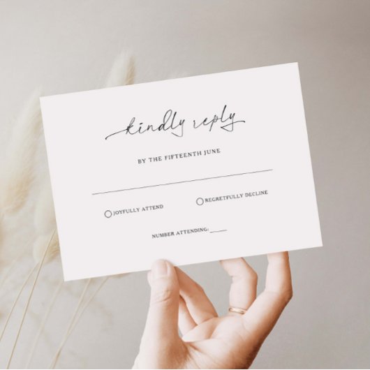 シンプルミニマルRSVP返信カード 出欠カード