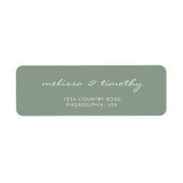 シンプルミニマルSage Green結婚の住所 ラベル