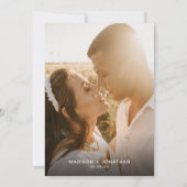 シンプルミニマルScript写真結婚の 招待状 (裏面)