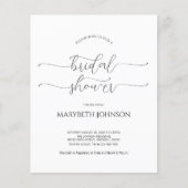 シンプルミニマルScript白黒ブライダルシャワー (正面)