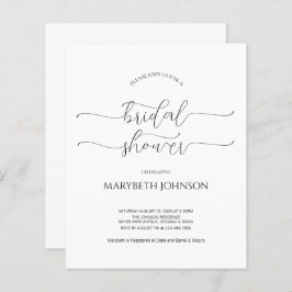シンプルミニマルScript白黒ブライダルシャワー