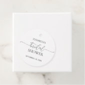 シンプルミニマルScript白黒ブライダルシャワー フェイバータグ (インサイチュ)