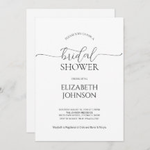 シンプルミニマルScript白黒ブライダルシャワー