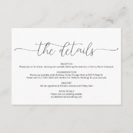 シンプルミニマルScript結婚の詳細 エンクロージャーカード
