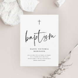 シンプルミニマルScript Baptism《キリスト教》洗礼式や命名式 招待状