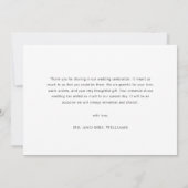 シンプルミニマルScript Black & Whiteの結婚写真 サンキューカード (裏面)