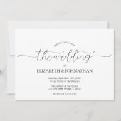 シンプルミニマルScript Black & White 結婚's 招待状 (正面)