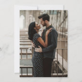 シンプルミニマルScript Black & White Photo 結婚's 招待状 (裏面)