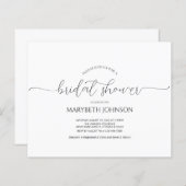 シンプルミニマルScript Bridal Shower Invitation (正面/裏面)
