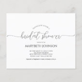 シンプルミニマルScript Bridal Shower Invitation (正面)