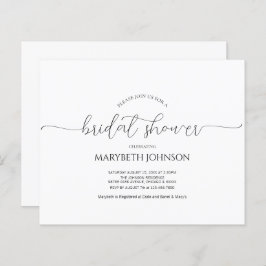 シンプルミニマルScript Bridal Shower Invitation