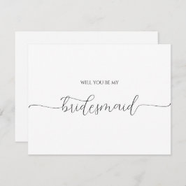 シンプルミニマルScript Bridesmaid Proposal Card
