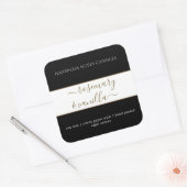 シンプルミニマルScript Candle Label Squareステッカー スクエアシール (封筒)