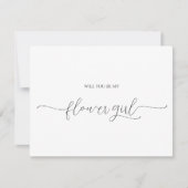 シンプルミニマルScript Flower Girl Proposal Card 招待状 (正面)