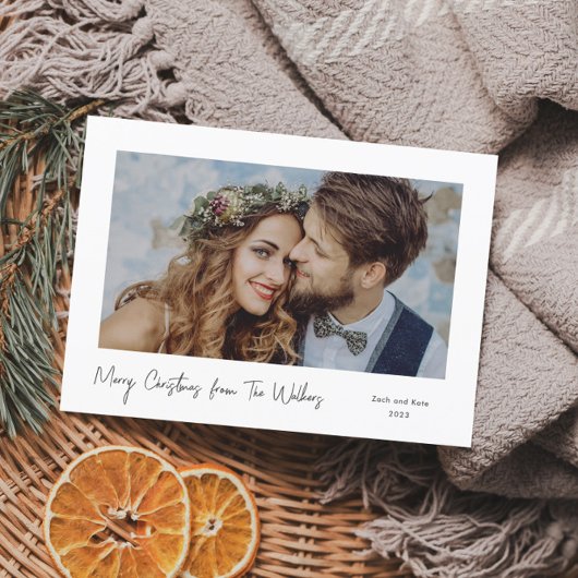 シンプルミニマルScript Merry Christmas カード