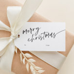 シンプルミニマルScript Merry Christmas ギフトタグ<br><div class="desc">シンプルミニマルScript Merry Christmas Giftラベルテキスクリックトと一緒にカスタマイズ編集ボタン。</div>