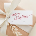 シンプルミニマルScript Merry Christmas ギフトタグ<br><div class="desc">シンプルミニマルScript Merry Christmas Giftラベルテキスクリックトと一緒にカスタマイズ編集ボタン。</div>