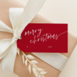 シンプルミニマルScript Merry Christmas ギフトタグ<br><div class="desc">シンプルミニマルScript Merry Christmas Giftラベルテキスクリックトと一緒にカスタマイズ編集ボタン。</div>