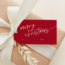 シンプルミニマルScript Merry Christmas ギフトタグ