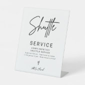 シンプルミニマルScript Shuttle Serviceの結婚サイン 台座サイン (正面)
