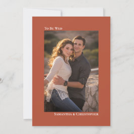 シンプルミニマルTerracotta Vertical Photos 結婚. 招待状