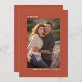 シンプルミニマルTerracotta Vertical Photos 結婚. 招待状 (正面/裏面)